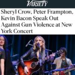 Sheryl Crow Instagram – This was an incredible night. I will never not show up for those who suffered the Sandy Hook tragedy at the hands of gun violence. It is hard to believe we are still fighting for sensible gun legislation, but this evening was about music and about celebrating how healing music can be.

Today marks 11 years since the Sandy Hook Elementary School tragedy. We #HonorWithAction. 

@sandyhookpromise #neverforget #protectourkids #endgunviolence