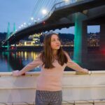 Shiloh Nelson Instagram – My home city behind me. Portland, named after all of the ports, is often called Bridgetown because of how many bridges the city has which are quite pretty when they’re lit up at night. 💛