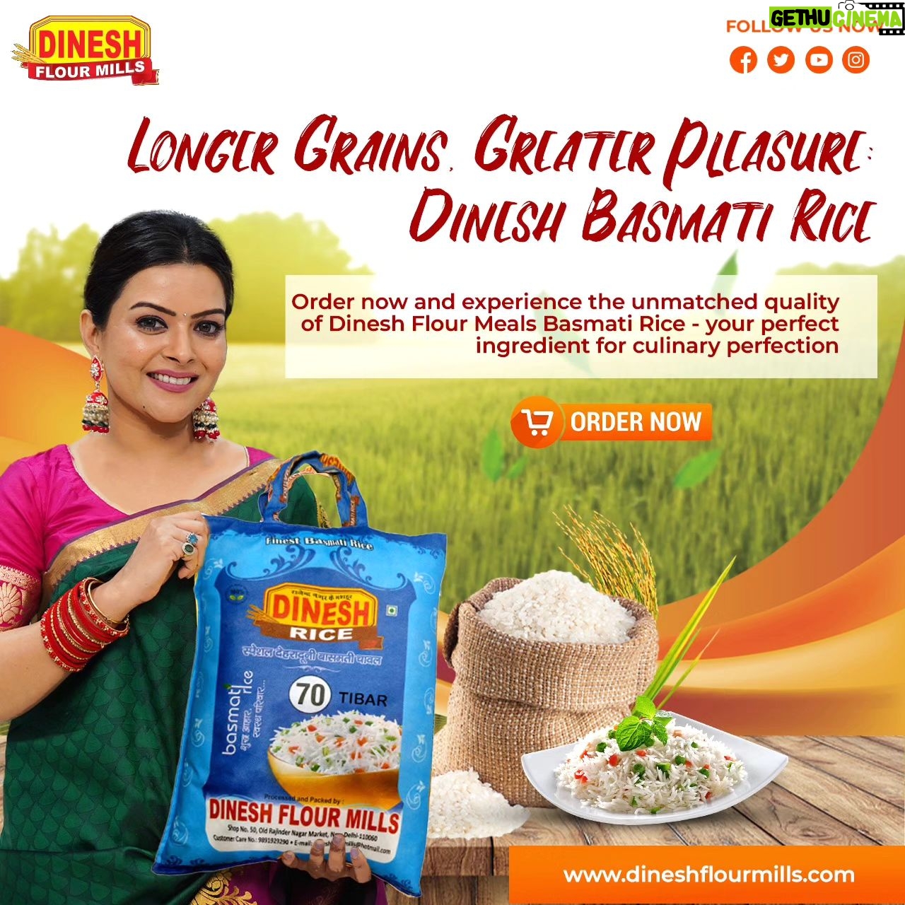 Shilpa Raizada Instagram - "Golden Grain: Elevate Your Cuisine with Dinesh Flour Mills Basmati Rice!" Experience the exquisite aroma and delicate texture of our premium Basmati rice varieties, perfect for creating unforgettable culinary masterpieces. #dineshflourmills #onlineshoping #dfm #flourpower #BakeWithFlour #AttaLove #HealthyBaking #basmati #WholeWheatFlour #GlutenFreeFlour #milletflour #mixflour #ArtisanFlour #OrganicFlour #HomeBaking #basmatirice #basmatipirinç #basmaticrice #basmatiriceexporterinindia #FlourishAndNourish #BreadMaking #WholeGrainFlour #dfm #groceryhaul #groceryshopping #flour #atta #dfm #citypolychem …