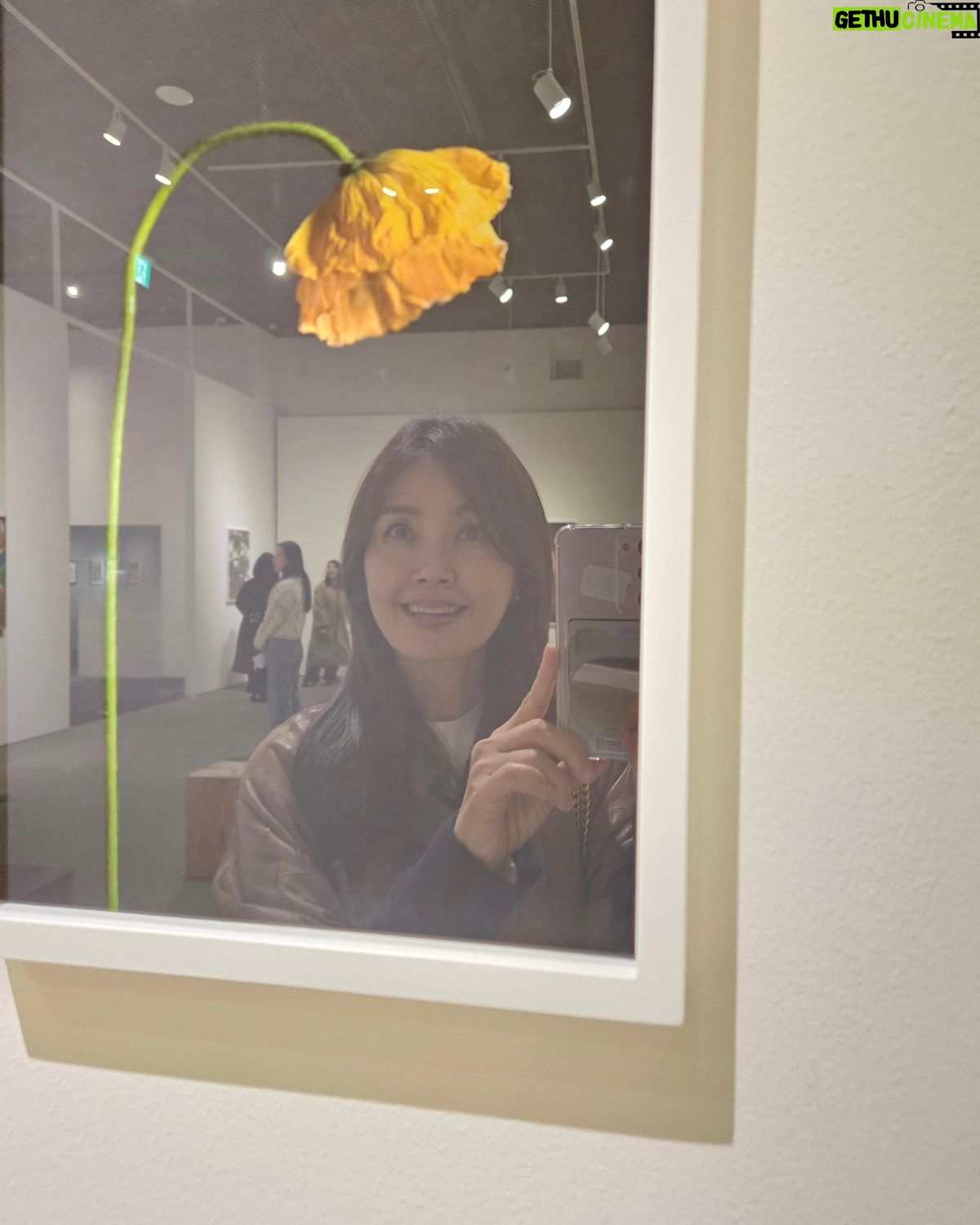 Shin Ae-ra Instagram - 액자에 비치는 내모습과 꽃을 함께보라는 작가의 말이 마음에 와닿았다. 강렬하고 화려하게 활짝 핀 꽃들도 아름다웠지만, 윤기잃고 저물어가는 고개숙인 꽃한송이의 아름다움. 원숙과 겸손의 향기를 품은 그모습, 닮고싶다. 자연을담은 멋진 핑거푸드, 환경보호를 위한 학생들의 작품 전시 볼거리, 먹을거리 풍성했던 #GalleryRoyal #RoyalLounge
