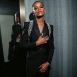 Shiona Turini Instagram - Black Excellence 🖤 @letitiawright in @alexandermcqueen @cartier for Marvel Studios’ Black Panther: Wakanda Forever. Styled by me but quite honestly this McQueen was divinely selected. Letitia, collaborating with you is a dream. Shuri Shioney. Wakanda Forever Ever. Lensed by @nishajohny