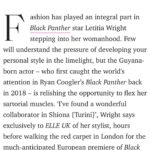 Shiona Turini Instagram - Prada-you @letitiawright 💎 Love watching you shine on and off camera. Leading the women of Wakanda, breaking box office records. Sheesh. You deserve all the things - including custom @prada and @cartier. Shout out to @kenyahunt @elleuk for always highlighting the work of and showing up for black women. Wakanda Forever.