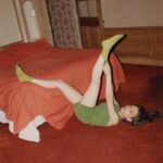 Shira Haas Instagram - Showing some flexibility for #ROUGE FASHIONBOOK. 💚 @rougefashionbook @dudihasson1 @prada 💚🥲