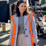 Shiri Appleby Instagram - When it comes to fashion, safety first 🧡🎬 #directing #thatsawrap