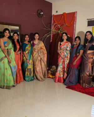 Shirley Babithra Instagram - Pongal done right✅
Sarees @tribanga_india