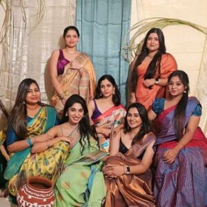 Shirley Babithra Instagram - Pongal done right✅
Sarees @tribanga_india
