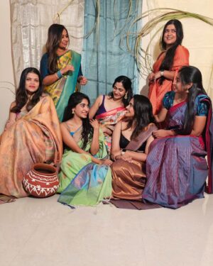 Shirley Babithra Instagram - Pongal done right✅
Sarees @tribanga_india