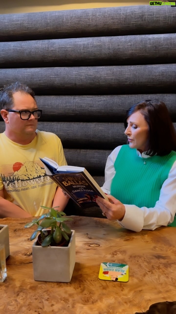 Shirley Ballas Instagram - When Murder on The Dance Floor is a little too hot for @chattyman to handle 😂 … have you got up to this chapter yet ? I had a fabulous time the Life’s A Beach podcast and the episode is now out. Please take a listen on any podcast platform, just search Alan Carr Life’s A Beach. We chat all about dance, travel, food and holidays. Enjoy. Xx Shirt @mchughlifestyle #alancarr #lifesabeach #podcast #book #murderonthedancefloor
