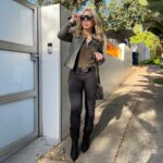 Shirly Brener Instagram - Dec sunshine in cali and im off to biz meetings lets finish this year off on a great note 🌞🍃🍂🕶️💼 very excited to have my amazing new boots by @newbellaofficial #newbella 👢🖤 perf for this time of year or anytime really 🫶 makes me feel cool & confident while being super comfortable! use coupon code "01shirly"  for a 18% discount for my followers at https://www.shopnewbella.com/ •shoes @newbellaofficial •fit @anatomiestyle •glasses @tomford •jewelry @electricpicks