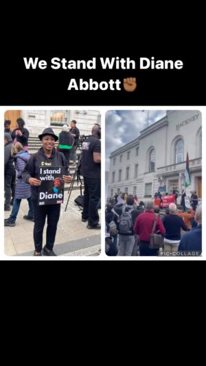 Shola Mos-Shogbamimu Instagram - I stand with @officialhackneyabbott ✊🏾 Rally in support of national icon, Diane Abbott, the 1st British Black Female MP 👏🏽
