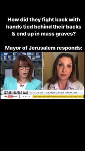 Shola Mos-Shogbamimu Instagram - My blood boiled watching @fleurhassann the Deputy Mayor of Jerusalem respond on mass graves she said was full of 'terrorists' which included children:
Kay: How did they fight back with hands tied behind their backs?
Mayor: We don't know what they were doing BEFORE their hands were tied.
Kay: No, but if you've managed to cable tie them, they shouldn't be subsequently found dead.
Mayor: ...maybe they threw a grenade, a missile, a rocket...all I know is our army has the highest moral...