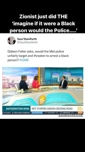Shola Mos-Shogbamimu Instagram - Hey Zionist, I know you want to milk your moment to bring an end to pro-Palestinian marches & get Met Police Chief fired but you best keep Black people out of your mouth. Why is it that White people like Gideon Falter never fail to weaponise ‘Black people’ when it suits their agenda? Met police LITERALLY unfairly targets & threatens Black people on a regular basis and has done so for centuries. He got a tiny taste of what it’s like for us with ‘you’re openly Jewish’ (Black ppl hear worse by the way) yet he didn’t get molested, assaulted, arrested, criminalised & stripped of his liberty in that moment or even in fear of his life from the Police and all of a sudden its ‘imagine if it were a Black person?!’ The utter caucacity of the erasure of our experience is White privilege on steroids. It’s #StephenLawrenceDay and we are still dealing with false equivalence bullshit. #gmb 

Fun fact: Just found out that Gideon Falter @gideonfalter is the Chief Executive of Campaign Against Antisemitism @antisemitism. 💅🏽You know the ‘charity’ that accused me of check notes*…. ‘Betraying The Jews’

Well colour me shocked!!☕️