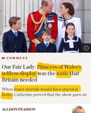 Shola Mos-Shogbamimu Instagram - “Lesser Mortals?” - I would take thousands of Brits who don’t have the luxury not to show up to work but do in spite of their cancer & those who stay home because of it over & above Catherine, Princess of Wales anytime any day. Thousands of British cancer patients suffer long NHS waiting lists, health discrimination, die without treatment, have zero financial/moral/ social support - but Kate Middleton shows up one day epitomising every advantage systemically denied others with cancer & is the ‘tonic Britain needed’? Disrespectfully, piss off. The only lesser mortals here are Allison Pearson & the editor who approved this offensive diatribe to be published.