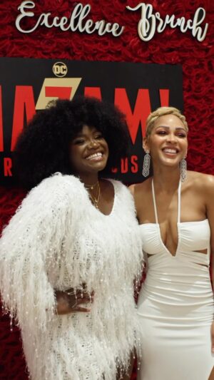 Shoniqua Shandai Instagram - Black Excellence Brunch honored an angel on earth this weekend. Director, Icon, our super hero, and truly the kindest human being I’ve ever met thee @meagangood 👑👑👑👑👑💐💐💐💐💐💐🤍🤍🤍🤍🤍🤍🤍

If you can’t tell Honey a time was had! Thank you @blackexcellencebrunch @trellworld @lastname_pr for the invitation and the incredible talent who documented the festivities @crv_productions 🙏🏿🙏🏿🙏🏿

@shazammovie in theaters MARCH 17 ‼️

Makeup @makeupbyejgregory 
Necklace @vidakush 

#internationalhouseholdname #blackexcellencebrunch #shazam #actor #reel #fun #viral