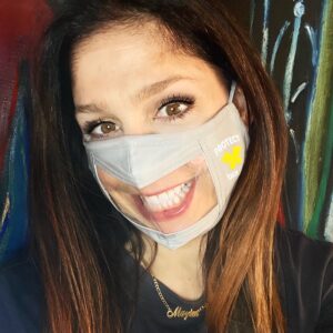 Shoshannah Stern Instagram - Wearing a mask is the easiest way we can #ProtectEachOther from COVID, but it's not the greatest for people who read lips. My new masks have a see-through panel to make communication easier, and they also benefit @RandomActsOrg! Link in my bio. 🤟