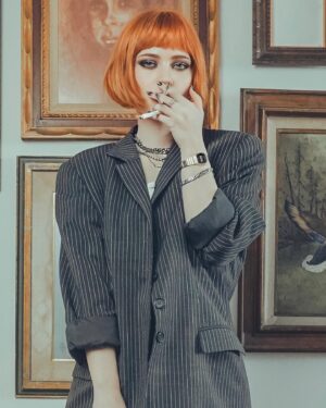 Sierra McCormick Instagram - Some more photos of me looking apathetic as I smoke ~3 cigarettes~ from my shoot with @laurentakespix a while back! 
Resting bitch face abounds🫡
