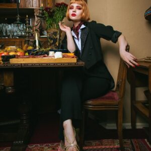 Sierra McCormick Instagram - @laurentakespix really captured my flair for the dramatic and my love of cheeseboards 🍷🔪✨🪩🕴️🧀