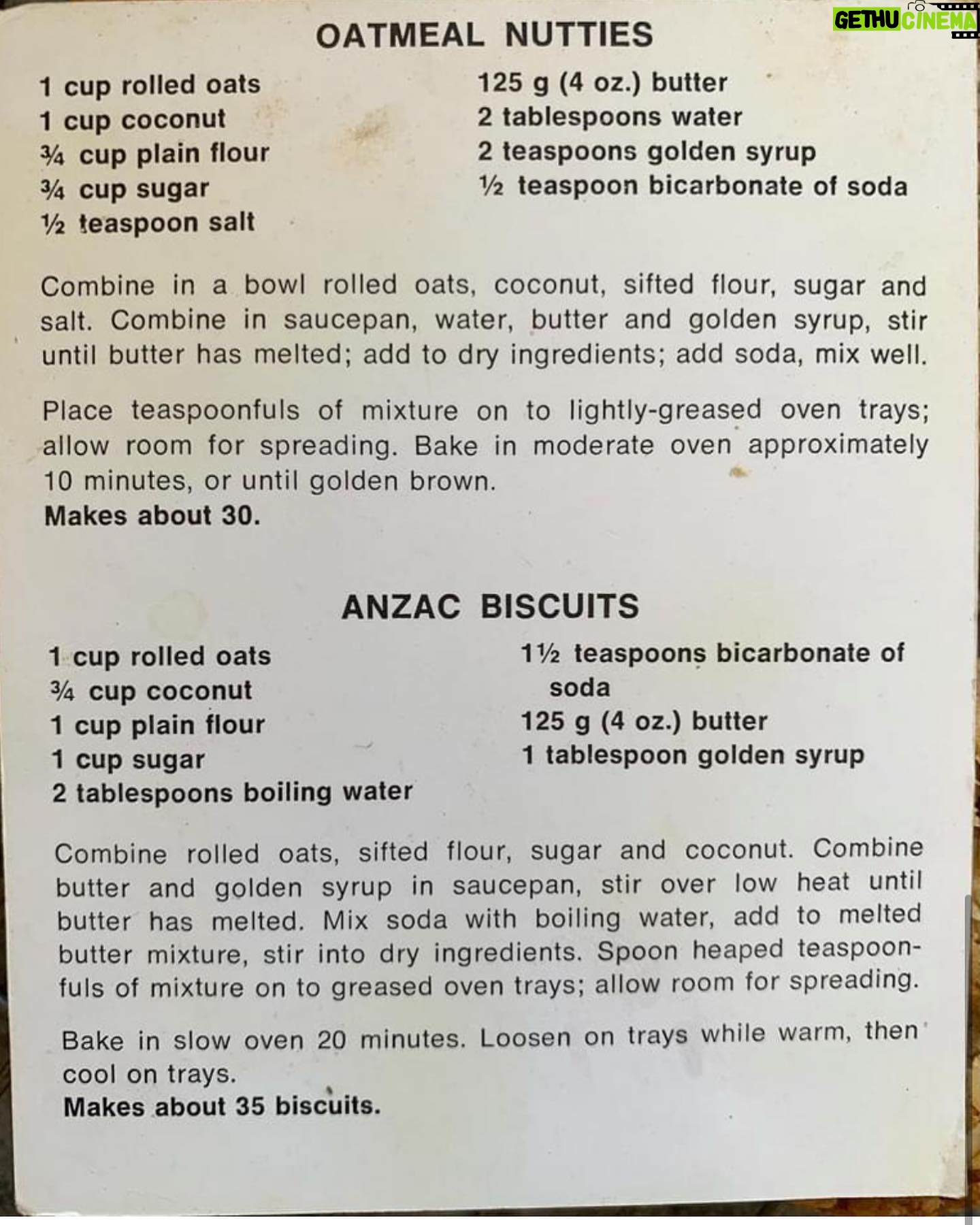 Silvia Colloca - 2.1K Likes - Anzac biscuits for our heroes. #lestweforget
Swipe for recipe
🌹