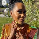 Simone Missick Instagram - ✨✨✨GOLDFINGER ✨✨✨ It’s all in the details... Earrings and ring-- @ravenfinejewelers @aimeecarpenter17 Square ring- @hsternofficial Hair by @lovingyourhair Makeup by @brittanyingrambeauty Styling by @icurenudity Dress: @alexperryofficial Shoes: @ysl Jewelry styling by @robynvictoriaf