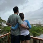 Simran Kaur Hundal Instagram - Wearing my favourite Tshirt , shorts and arm candy 🤭🧿 . . . . . . . . . . . . #simranhundal #simrankaur #simrankaurhundal @sikander747 #mrandmrsvirk #couplesgoals #love #rain #beach #maharashtra