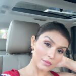 Simran Kaur Hundal Instagram - 🌹 . . . . . . . . . . . . . #simrankaurhundal #simranhundal #red #carselfie