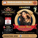 Simran Khan Instagram - Blessed and Grateful 🙌 . . . . . #dadasahebphalkeaward #award #awardee #actress #simrankhan