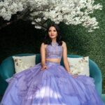 Sindhu Lokanath Instagram - Radiant in lavender, a touch of elegance from Shreevaraa design studio Inframe : @sindhuloknath Makeup : @makeupstoriesbyyashaswini Hair : @makeupbypoo_22 Location: @theshirestudioblr Photography: @urbanpixelites @karziclicks #shreevaraadesignerstudio #shreevaraabyyashaswini #shreevaraadesignstudio #lavenderoutfit #bangalorestudio #bridal