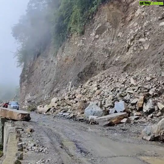 Sindhu Lokanath Instagram - It's crazy up in the mountains here. We are lucky to make it back alive. . #crazymonsoons #sikkimtourism #mountains #landslide #tired #ktmadventure390 #ktmbikes
