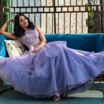 Sindhu Lokanath Instagram - Radiant in lavender, a touch of elegance from Shreevaraa design studio Inframe : @sindhuloknath Makeup : @makeupstoriesbyyashaswini Hair : @makeupbypoo_22 Location: @theshirestudioblr Photography: @urbanpixelites @karziclicks #shreevaraadesignerstudio #shreevaraabyyashaswini #shreevaraadesignstudio #lavenderoutfit #bangalorestudio #bridal