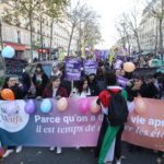 Sindy Michelle Claudia Auvity Instagram - Jour J - manifestation de lutte contre les violences faites aux femmes. Extrêmement fière et émue d’avoir pu avoir notre premier cortège, à l’année prochaine. 🧡💙 Mon ami @benjoyf a la prod’ 🤍