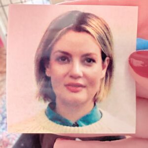 Siobhan Thompson Instagram - Was not aware that the passport photos at the post office would be taken in the darkest room imaginable