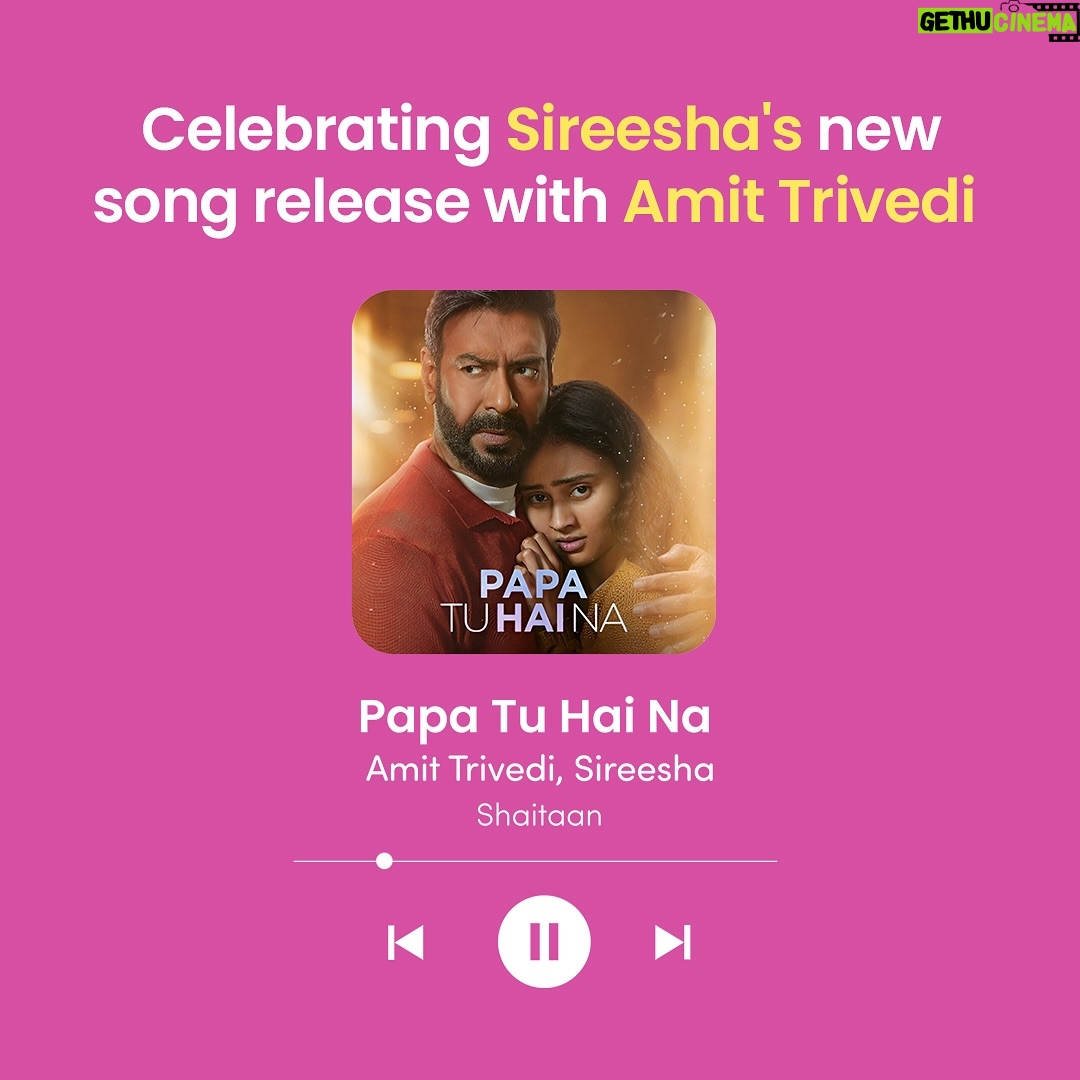 Sireesha Bhagavatula Instagram - 𝐍𝐞𝐰 𝐬𝐨𝐧𝐠 𝐚𝐥𝐞𝐫𝐭 ⚠️ Get ready to feel the depth of a father-daughter bond with Sireesha Bhagavatula’s new heartwarming track ‘Papa Tu Hai Na’ from the movie ‘Shaitaan’! See how Hipi is turning talents like her into music legends! 🎶💖 #hipikaromorekaro #sireeshabhagavatula #papatuhaina #shaitaan #hipi Sireesha bhagavatula, shaitaan, amit trivedi, papa tu hai na, latest songs, madhavan, ajay devgn
