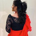 Sireesha Bhagavatula Instagram – Dolled up for #VijayAntonyLive yesterday in Kovai ❤️

Wearing this beautiful outfit from @styl_chennai ❤️🖤
Gorgeous makeover by MUA @harini_muah ❤️🖤
Elegant hairstyle by @shreenika_beautician ❤️🖤