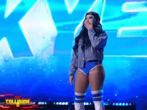 Skye Dolecki Instagram - **WARNING THIS IS GOING TO BE SAPPY AF** 
If you would have told 17 year old trainee Skye that at the age of 23 she would pin Ruby Soho on the debut of AEW Collision in a SOLD OUT United Center, in my hometown of Chicago, AND my ass (quite literally) broke the internet….. I would have never believed you. 
I still can’t wrap my head around all the feelings and emotions that went through me from the moments leading up to walking out onto that stage to me just typing this caption. I am so grateful for the opportunity to show the world who Skye Blue really is, and I can’t wait to keep making you all proud. I love pro wrestling so effin much, it’s my life, it’s all I know, and I can’t wait to wrestle til I’m 85 years old still trying to bump and wrestle to put smiles on everyone’s faces. Let’s fucking go 💙
