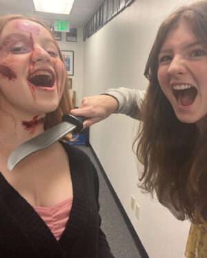 Skylar Gray Instagram - swipe to see film camp get progressively more and more scary 😵📽️🎞️ #scarymovie #fakeblood
#horror #horrormovies #actinglife #summercamp #shortfilm #filmcamp
