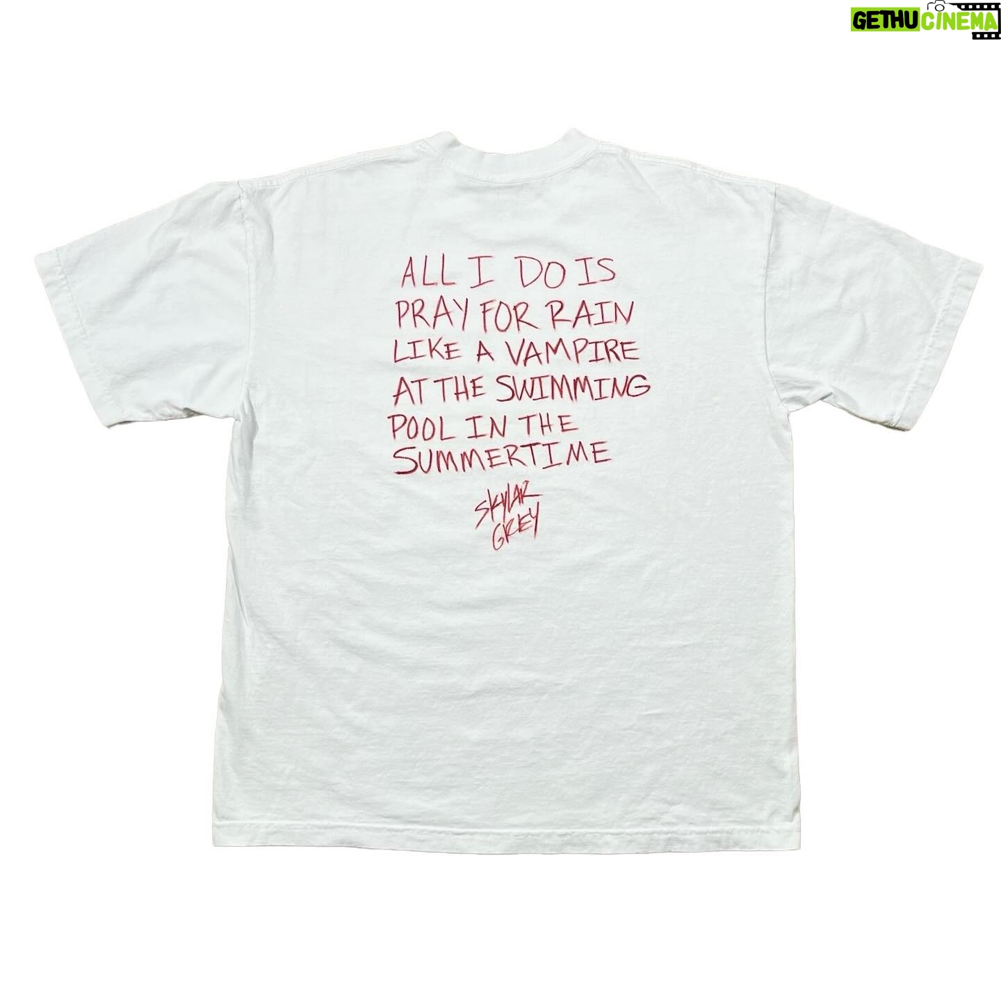 Skylar Grey Instagram - Alright… the crowd has spoken… I’ll be doing a handwritten lyric tee drop Friday May 24th at 12pm PST. These are each one of a kind, in various sizes… Set a reminder to get yours!