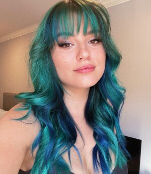 Skyler Wright Instagram - got some blue in there, something different for the teen vogue party 👀🤪