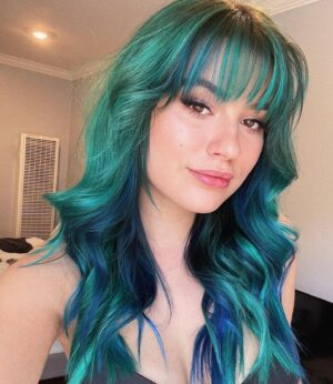 Skyler Wright Instagram - got some blue in there, something different for the teen vogue party 👀🤪