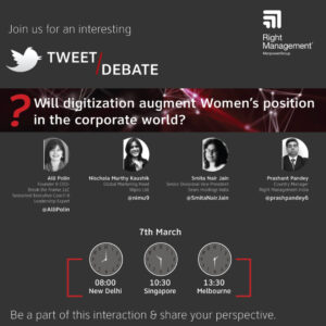 Smita Nair Jain Instagram - This International Women’s Day , Join us for an Interesting & Insightful Tweet #Debate .. Will digitization augment Women’s position in the Corporate World?

8 AM IST | 7th March

@AlliPolin @nimu9 @smita.nair.jain @prashpandey6

#IWD #RightWomen #PressforProgress  https://twitter.com/Right_India/status/969902433966030849 
#SmitaNairJain 
#CopyPaste #womenwhocode #womenintech #womenindigital #womenindatascience #thoughtleaders #tedxtalks #tedxspeakers #tedxmotivationalspeakers #tedx #technologyfuturistkeynotespeakers #technology #tech #strategy #motivationalspeakertedtalks #motivationalspeakers #KeynoteSpeakerSmitaNairJain #motivationalspeakeronleadership #motivationalspeakerbusiness #mentor #leadership #keynotespeakers #informationtechnology #futuristtechnologyspeakers #futuristspeakers