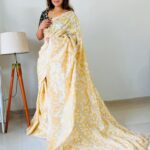 Sneha Paul Instagram - Saree- @dorbysneha Please D.M Beautiful Embroidery designer Saree with blouse are available. #dorbysneha #saree #sareelove #beauti #handwork #ethnic