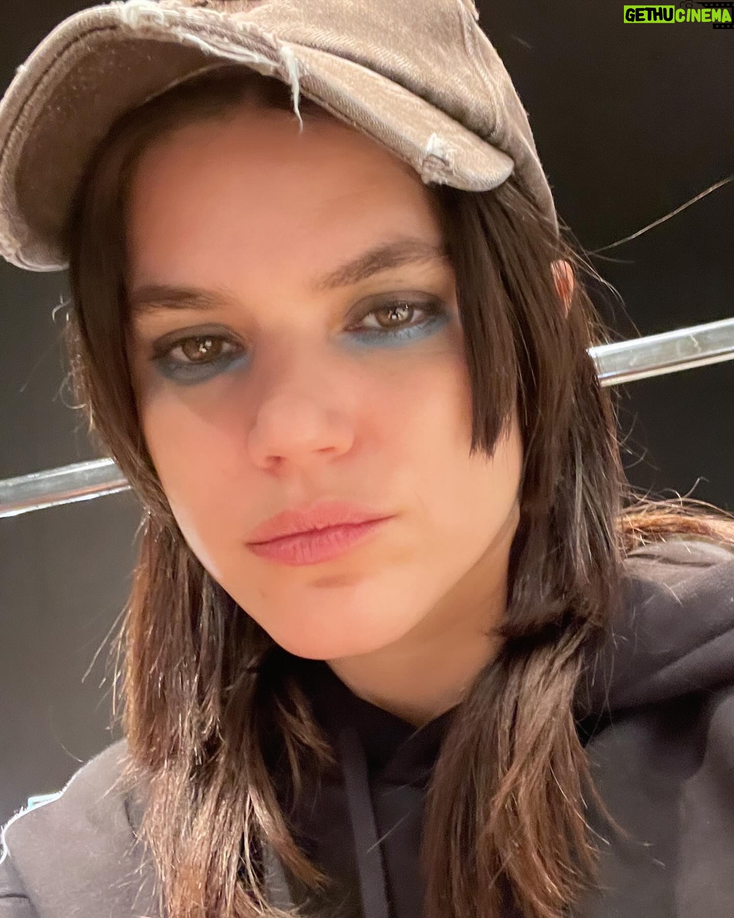 SoKo Instagram - So honored to have walked my first show for @achillesiongabrielofficial - for @achillesiongabriel 's first show !!! Loved my dream tomboy look and already wanna wear it all everyday. Can't wait for this whole collection to be out ! Thank you for having me. I was so so so nervous but had so much fun 🤡 @karinwesterlundd @pittiuomo_official @emmamatell 📸 @astramarinacabras