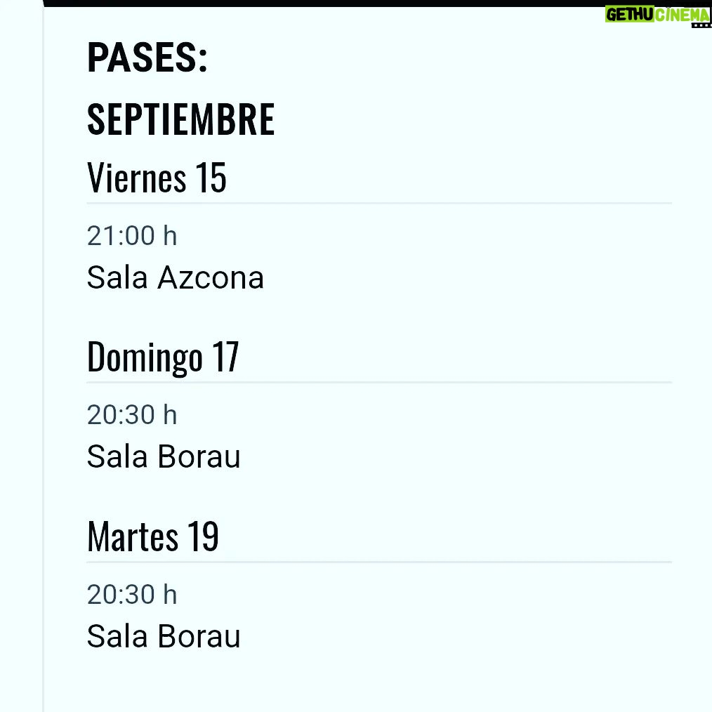 Sofía Gala Castiglione Instagram - Es un inmenso placer anunciarles que "FOBIA" la película que codirigimos con mi adorada @socastiglione se va a estar proyectando en MADRID, ESPAÑA. Del 15 al 19 de septiembre. Nada más ni nada menos que en @cinetecamadrid 🇪🇸🇪🇸 En las fotos está la info con los horarios y las salas correspondientes. Se agradece difusión. Muchas Gracias @vicente.monroy por la invitación.