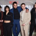 Sofia Boutella Instagram - Love this crew so much ! @rebelmoon @netflix @netflixfilm In London Wearing : @stellamccartney Styling : @sweetbabyjamie Hair : @jamesbrownstyle Make-Up : @sofiatilbury ( @charlottetilbury make up )