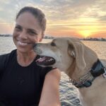 Soledad O'Brien Instagram - Sunrise this morning on a walk with Teddy 🔥
