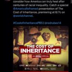 Soledad O'Brien Instagram - TONIGHT: In observance of #MLK day, consider how America can truly heal after centuries of racial inequality. Catch a special @AmericaReframed presentation of The Cost of Inheritance, premiering at 8/7c on @worldchannel. #CostofInheritancePBS | @redrubes14