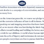 Sona Movsesian Instagram - Reading a statement like this from a sitting US president never gets old (and I don’t care what your politics are so please leave the negativity out of the comments). Sending love to all my Armenian brothers and sisters today and every day.
