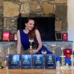 Sona Movsesian Instagram - If you watched the Instagram video posted on the @teamcoco page today then you know these are photos of me with my speech trophies from college. If you didn’t watch the video, then some background: I did a photo shoot with my old speech trophies from college. And I’m giving them away! Info is on the Twitters.