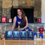 Sona Movsesian Instagram - If you watched the Instagram video posted on the @teamcoco page today then you know these are photos of me with my speech trophies from college. If you didn’t watch the video, then some background: I did a photo shoot with my old speech trophies from college. And I’m giving them away! Info is on the Twitters.