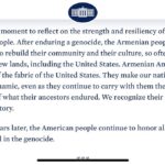 Sona Movsesian Instagram - Reading a statement like this from a sitting US president never gets old (and I don’t care what your politics are so please leave the negativity out of the comments). Sending love to all my Armenian brothers and sisters today and every day.