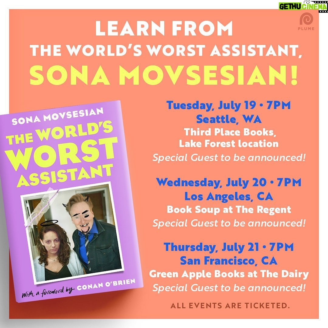 Sona Movsesian Instagram - My book and I are hitting the road! If you’re in Seattle, LA or San Francisco, come say hi to me. Does that sound desperate? It kind of is! I’ve never done anything like this so I’ll be so excited to meet everyone who comes. Literally EVERYONE.